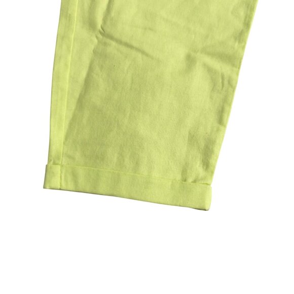 J.Crew Womens Neon Green Drawstring Elastic Waist Pants Size 10 Linen pockets - Picture 10 of 11